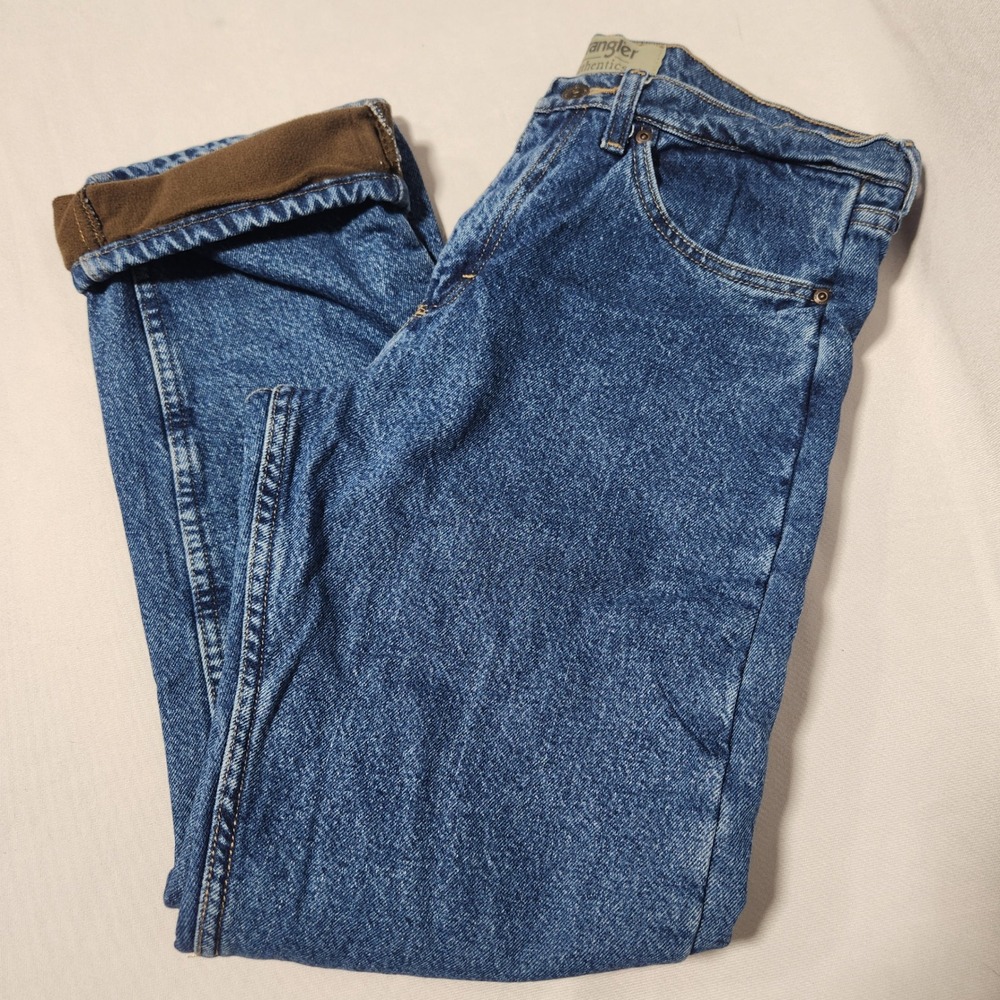 Wrangler Authentics‎ Mens Fleece Lined Straight Leg Jeans Blue 32x30 10ZM2FLSW